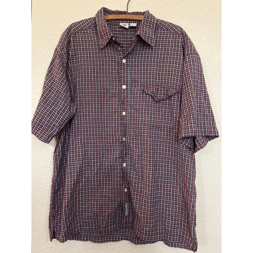 Vintage Anchor Blue Plaid Button Down Men’s Size XL
